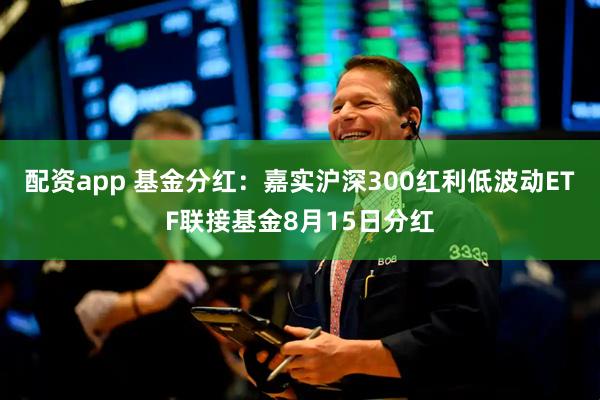 配资app 基金分红：嘉实沪深300红利低波动ETF联接基金8月15日分红