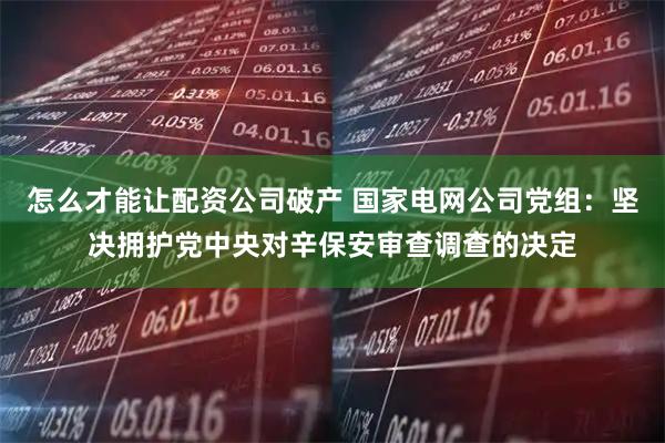 怎么才能让配资公司破产 国家电网公司党组:坚决拥护党中央对辛保安审查调查的决定